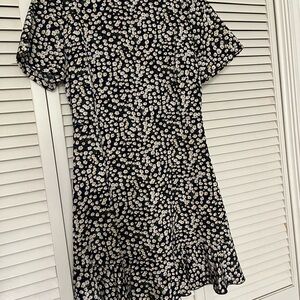 Navy and Cream Floral Mini Dress